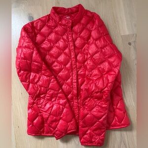 Women's Uniqlo Red Quilted lightweight puff jacket